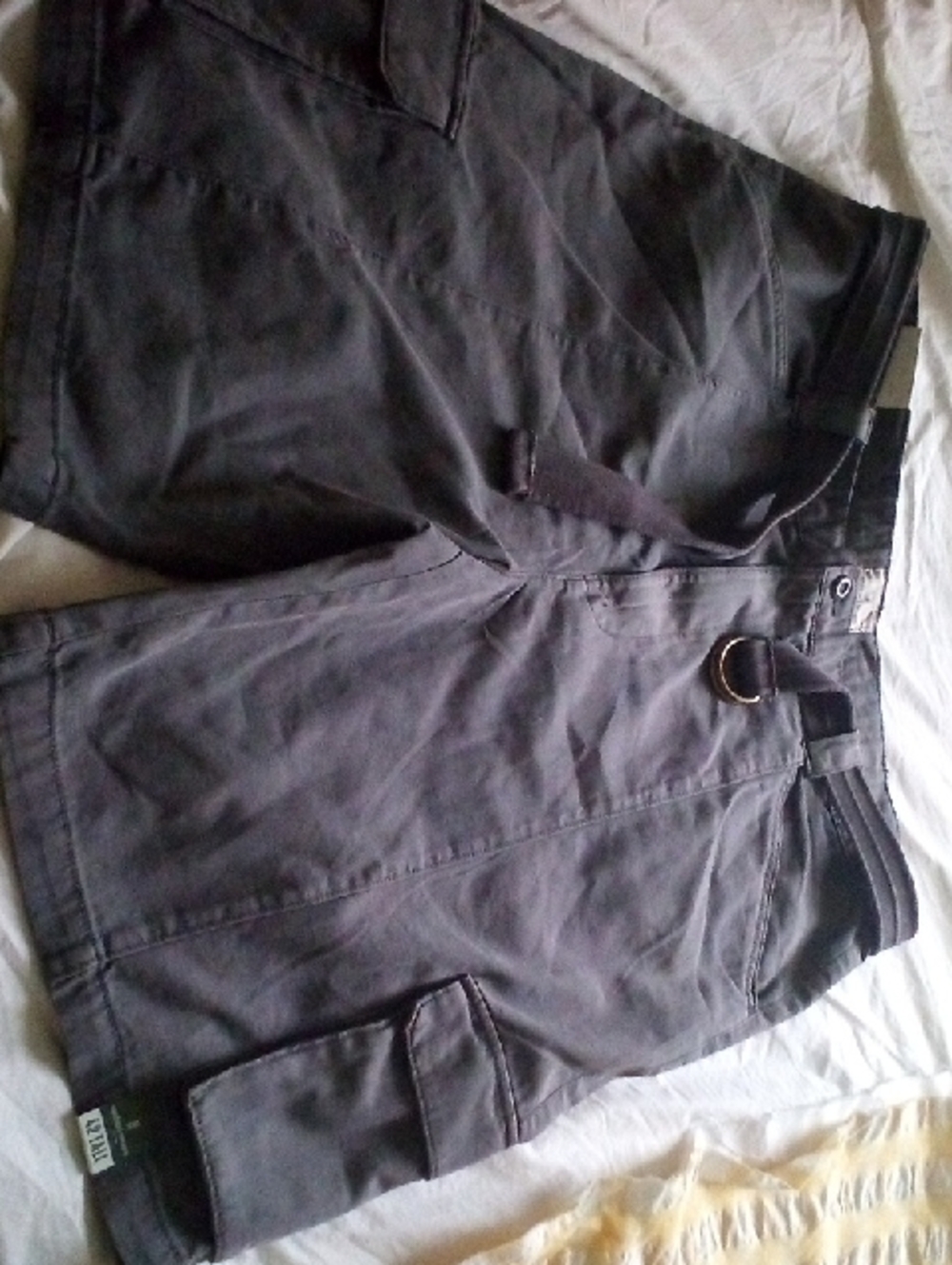 Men's Gray Cargo Shorts with D-Ring Belt